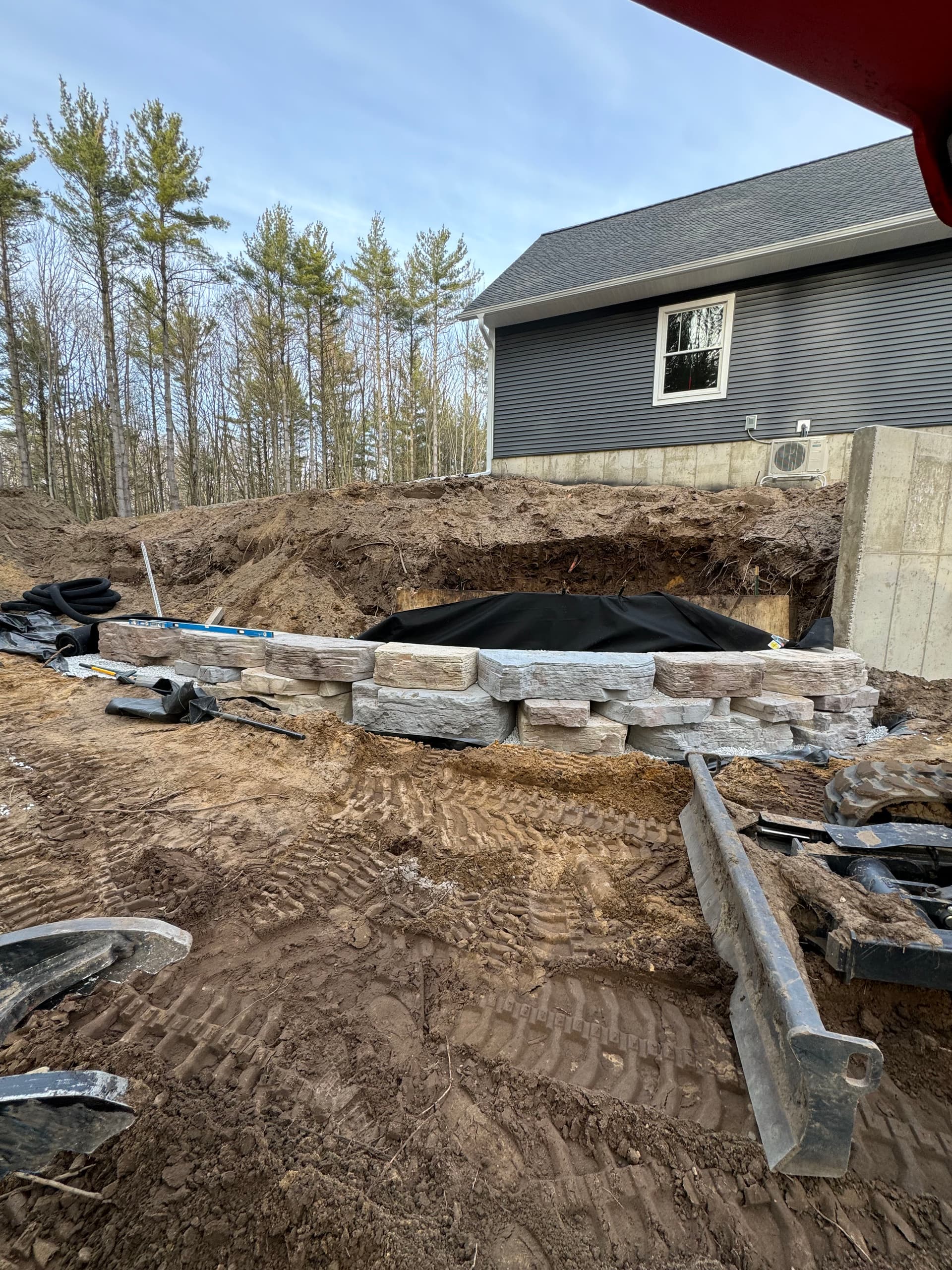 Gallery photos for 9-Foot Outcropping Retaining Wall Build in Grand Haven: Image #1