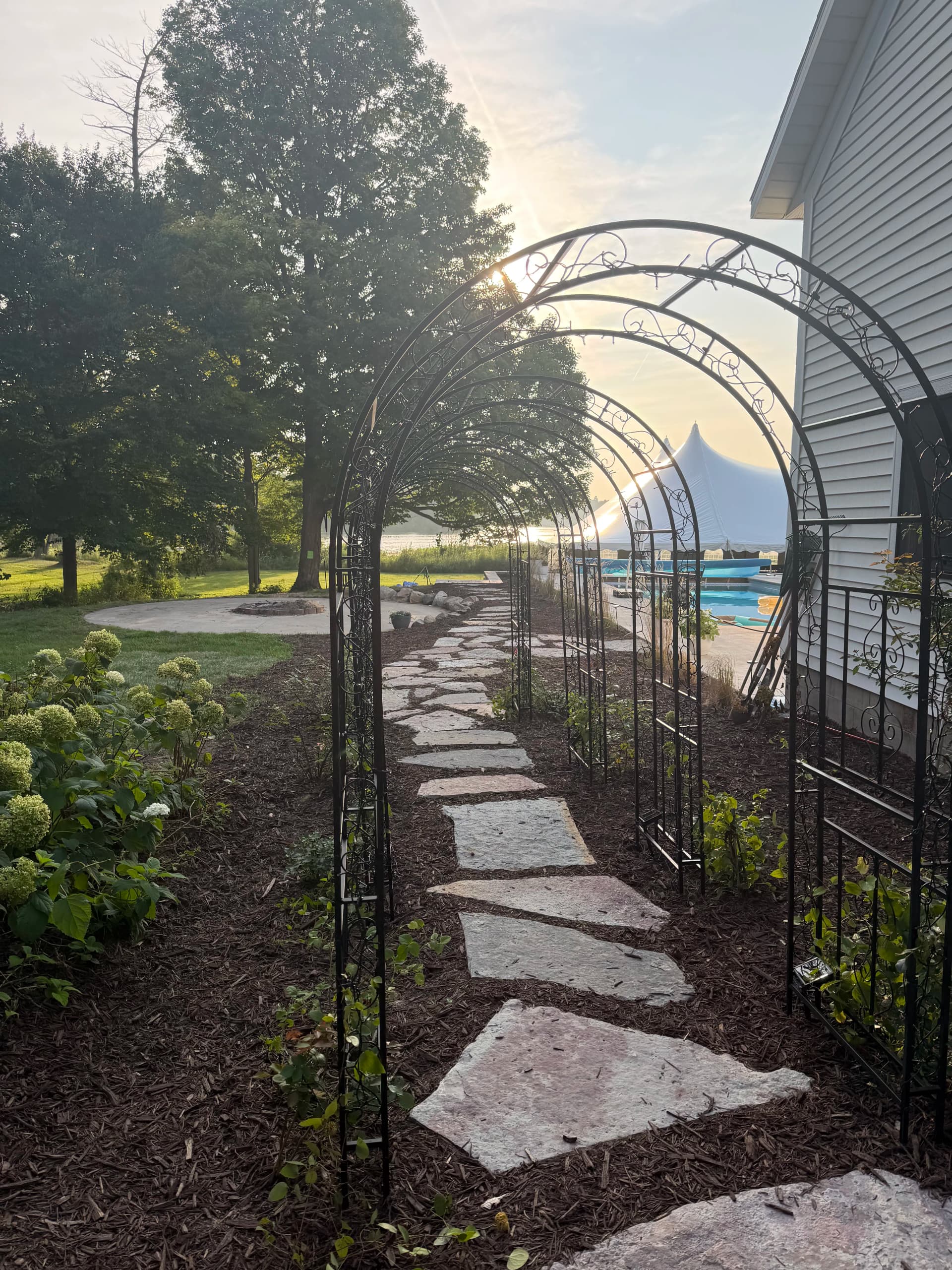 Chilton Flagstone Stepper Path Installation for a Backyard Event