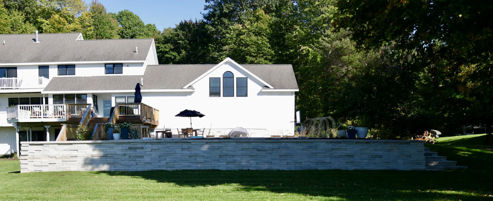 Retaining Wall and Custom Staircase Built to Handle a Serious Grade Change image