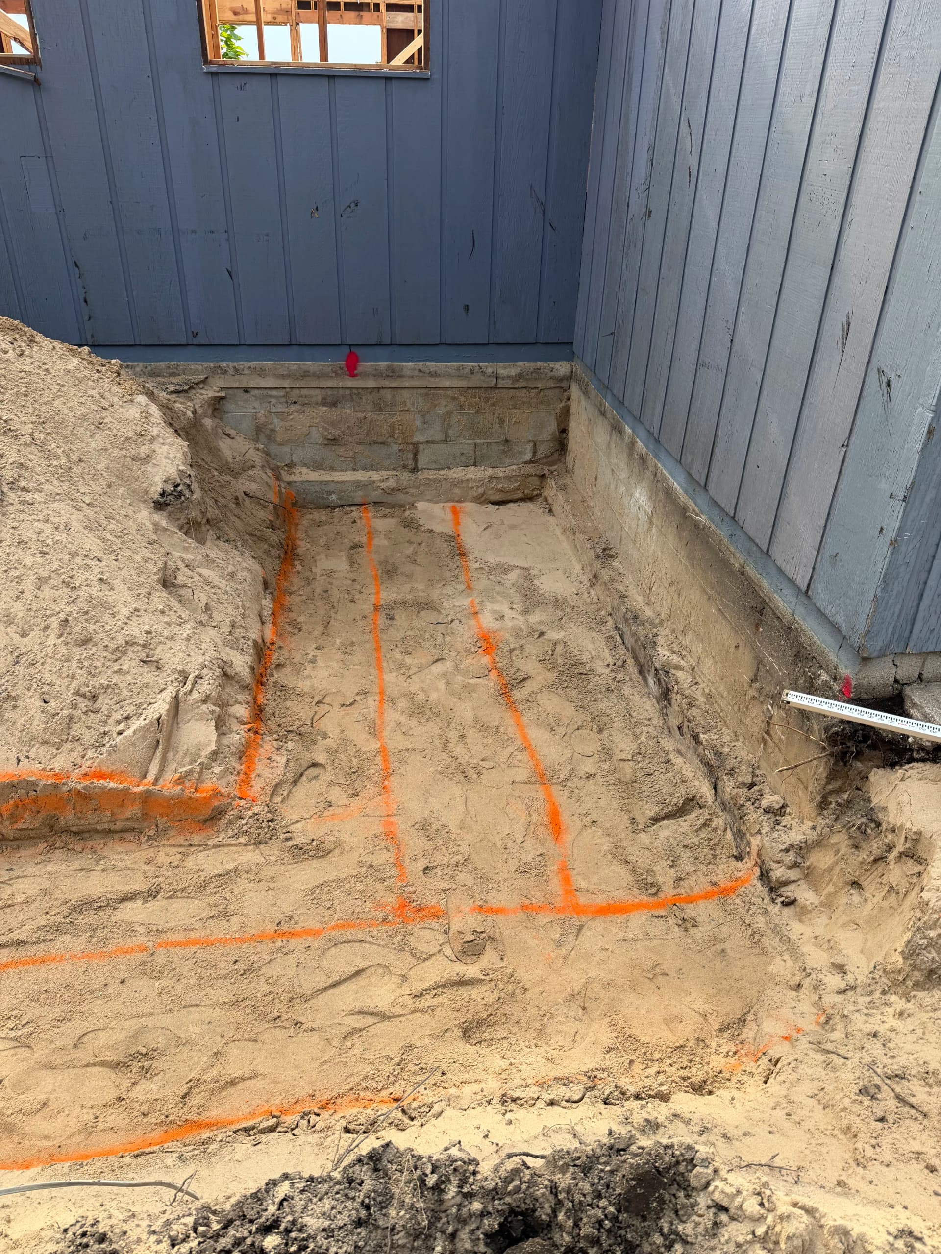 Excavation for Front Porch Footings and Crawl Space Prep