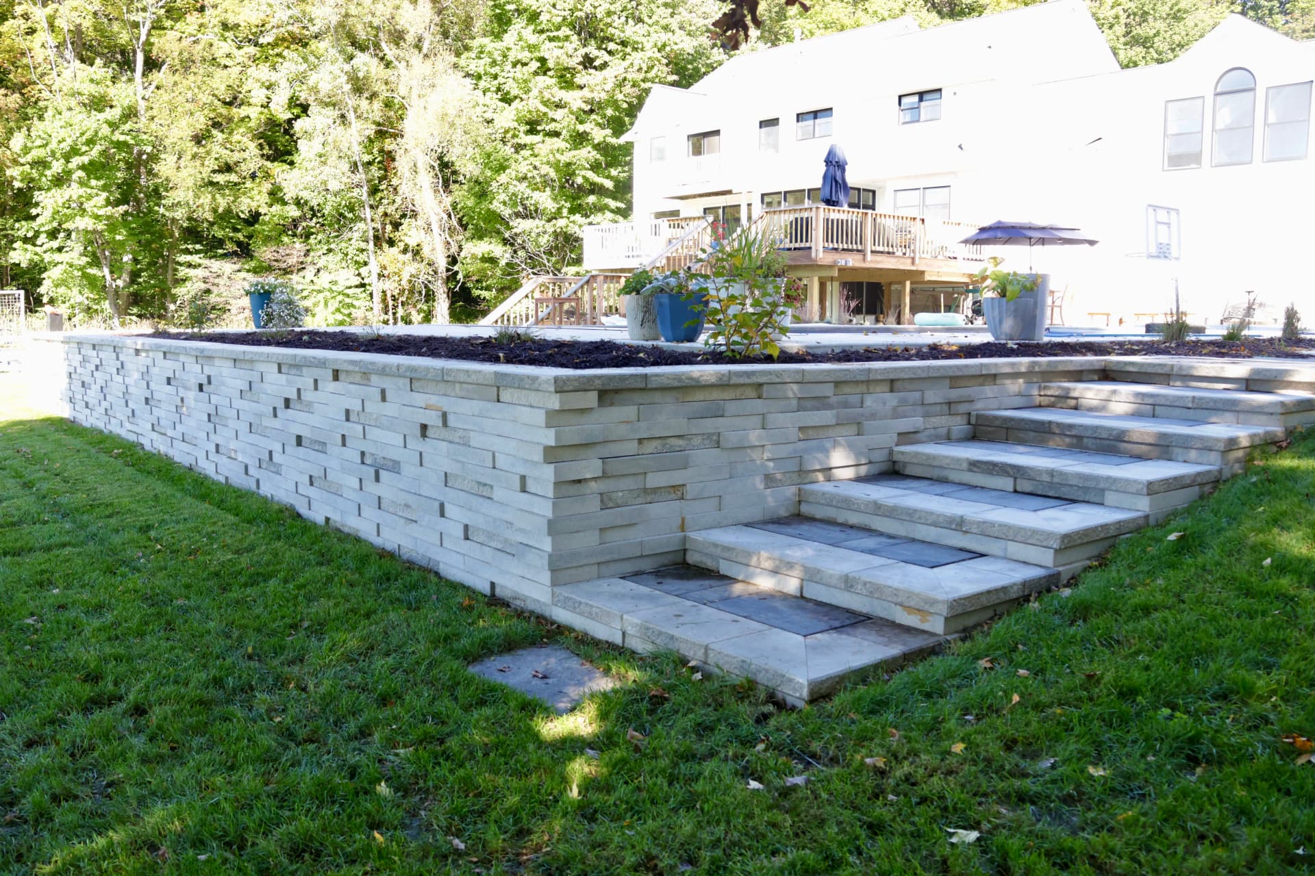Gallery photos for Retaining Wall and Custom Staircase Built to Handle a Serious Grade Change: Image #2