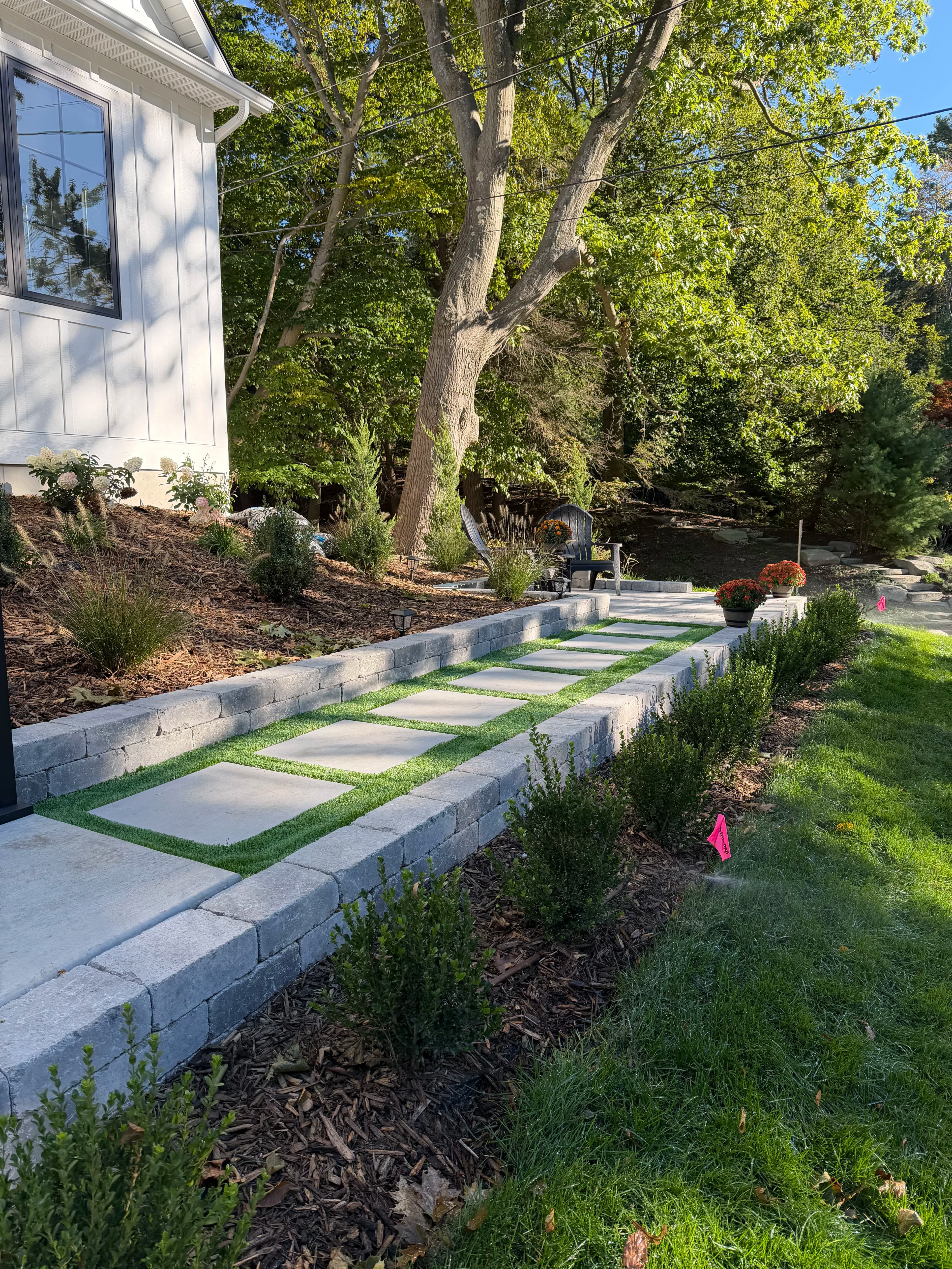 Project Stepper Walkway, Turf Inlay, and Brussels Paver Patio Done Right image