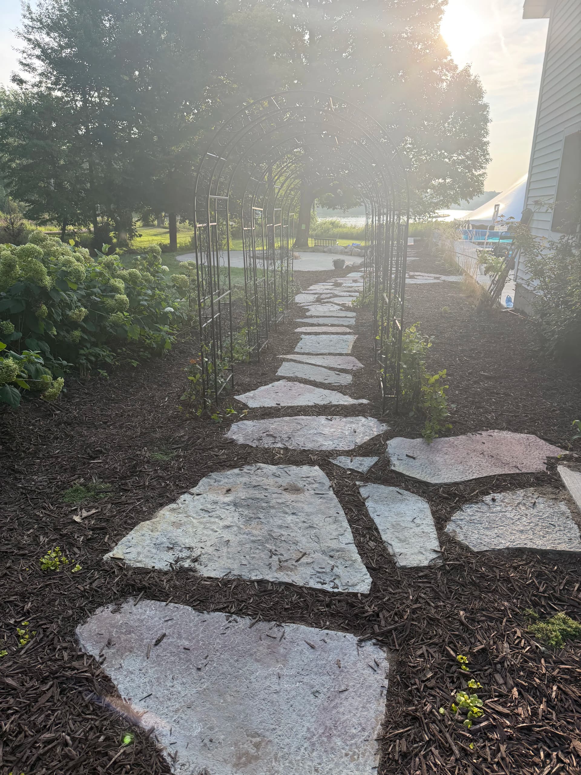 Gallery photos for Chilton Flagstone Stepper Path Installation for a Backyard Event: Image #1